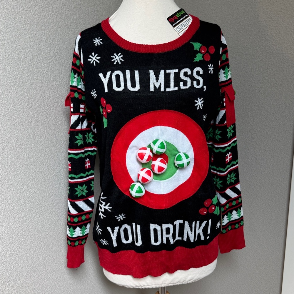 Tipsy Elves Black and Red Holiday Sweater